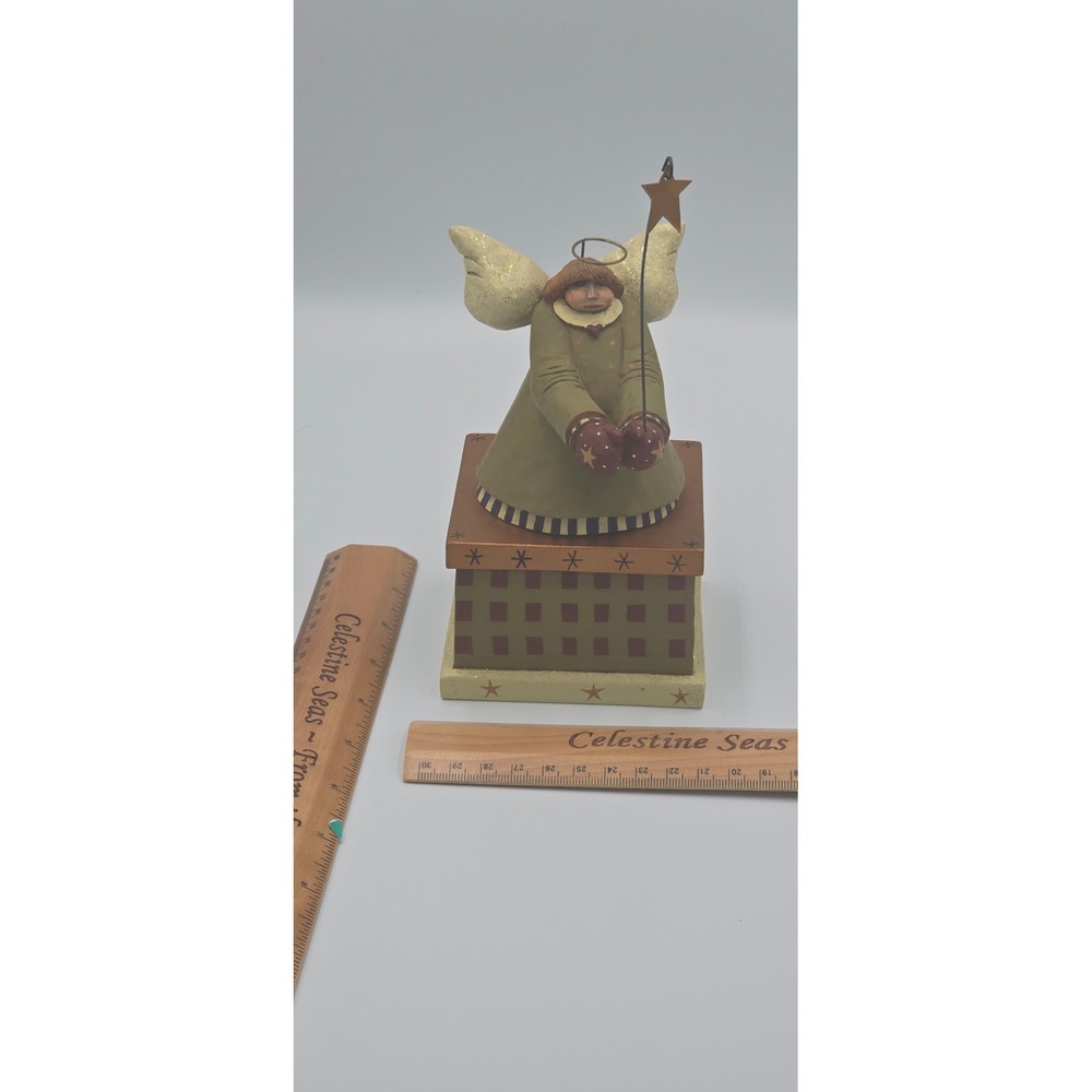 Williraye Studios Angel Candle Holder WW2634 Primitive Folk Art Holiday Decor